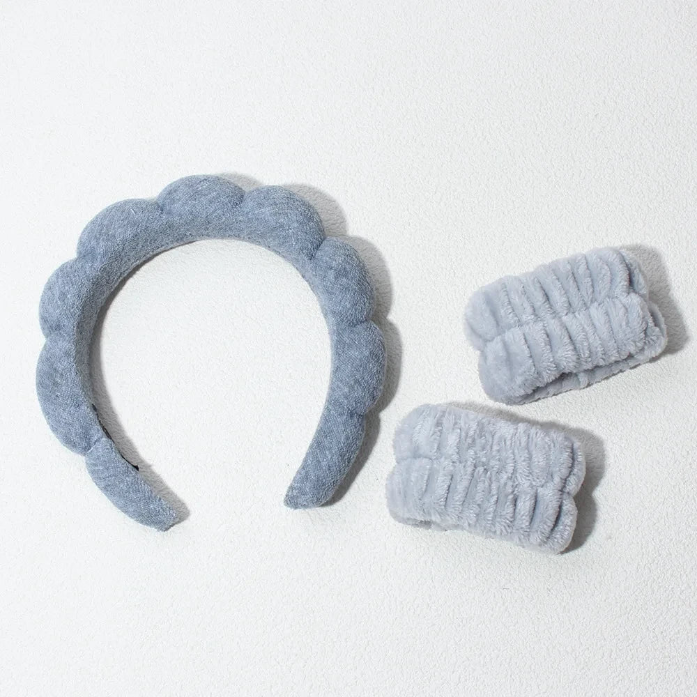 Set de Diadema y Muñequeras para Skincare