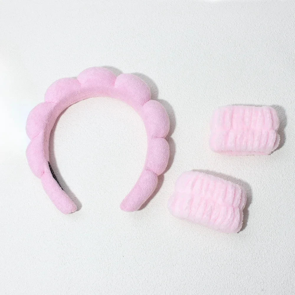 Set de Diadema y Muñequeras para Skincare