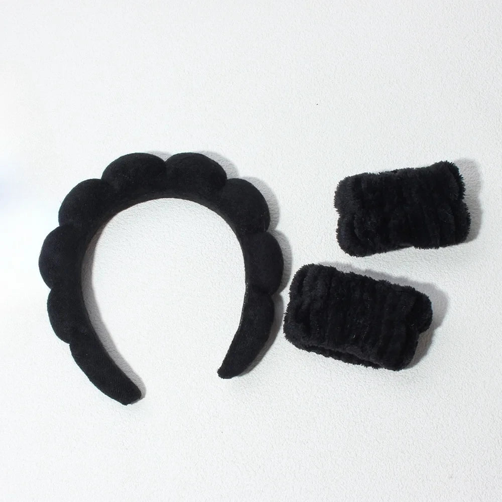 Set de Diadema y Muñequeras para Skincare