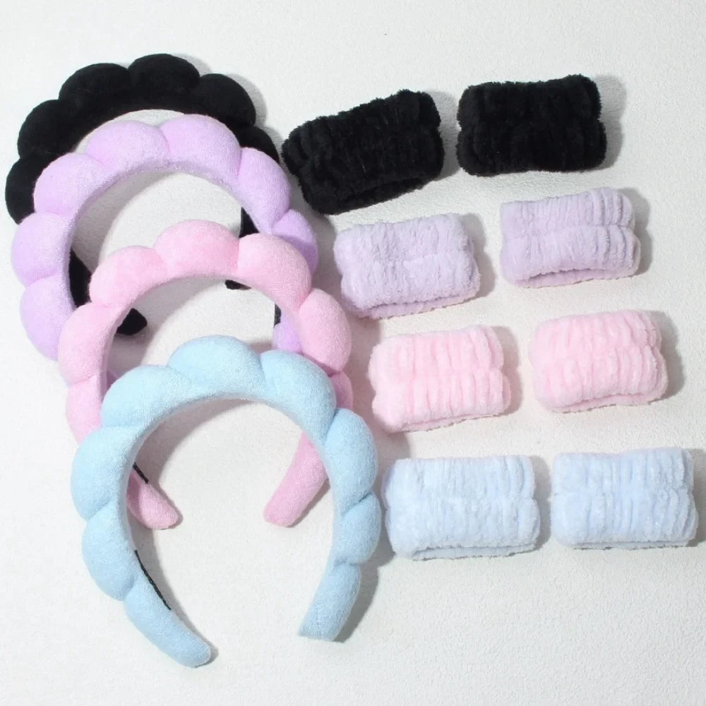 Set de Diadema y Muñequeras para Skincare
